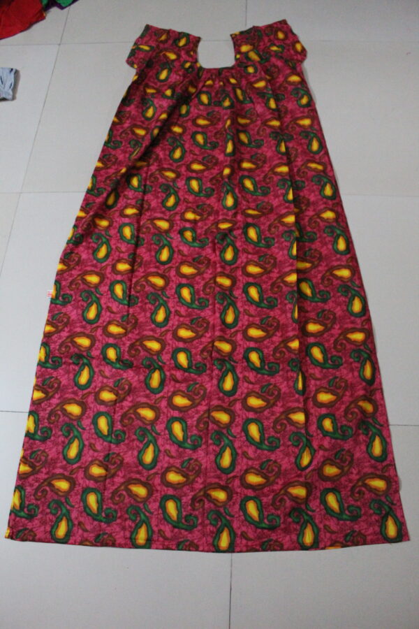 Deep Pink & Brown Round Neck Nighty (Code:N375N02)