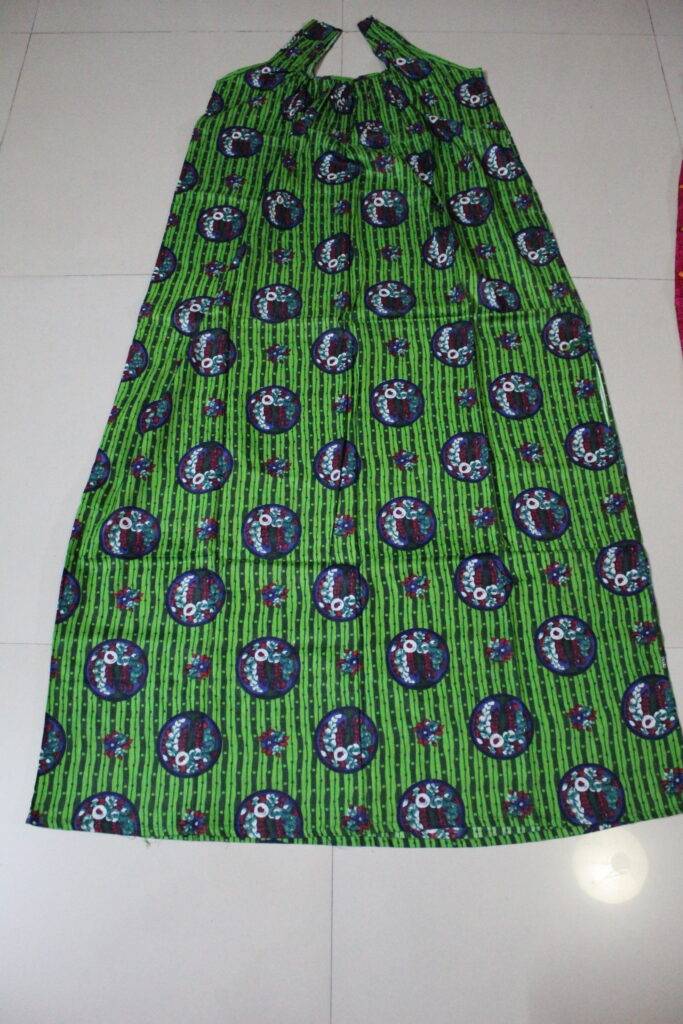 Green & White Round Neck Nighty (Code:N375N05)