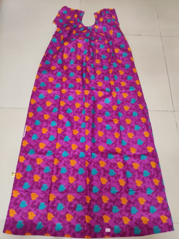 Purple & Sky Blue Round Neck Nighty (Code:N375N08)