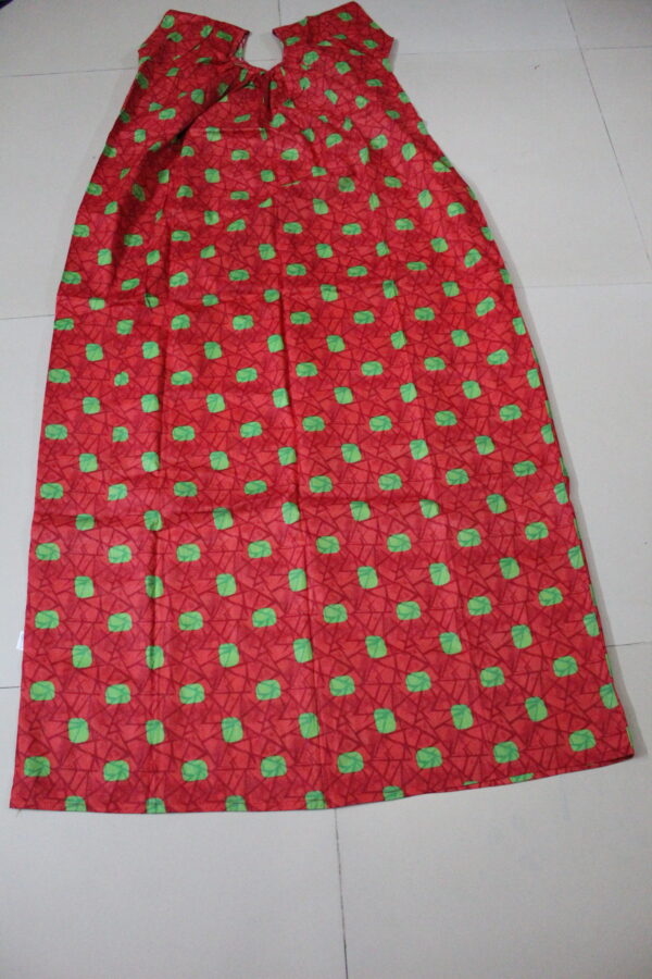 Red Green Round Neck Nighty (Code:N375N13)