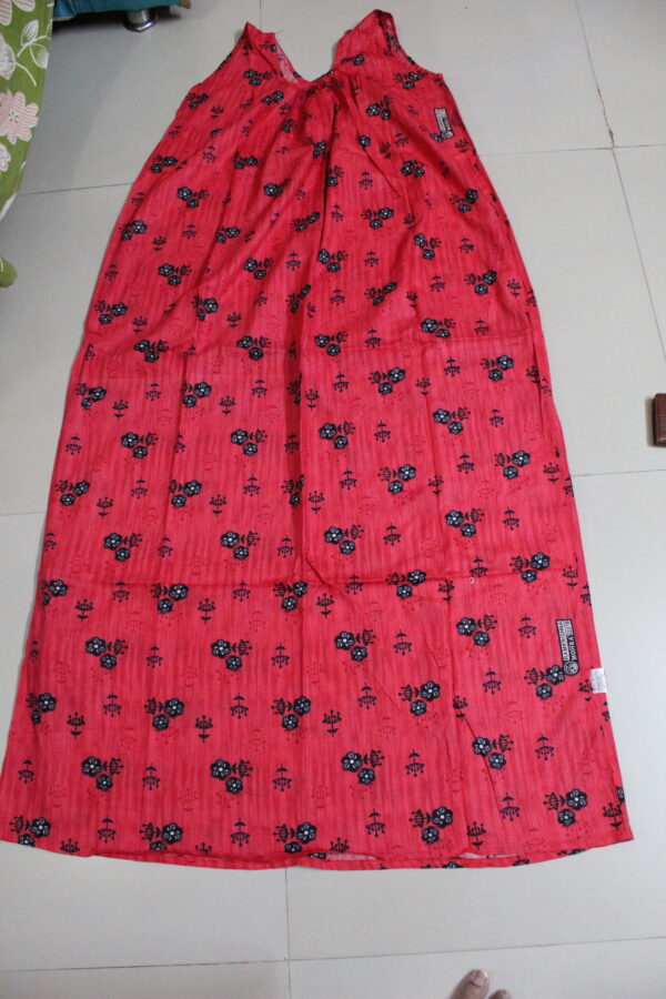 Red & Grey Round Neck Nighty (Code:N375N11)