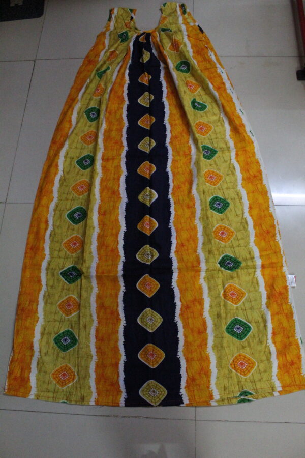 Yellow Batik Round Neck Nighty (Code:N375N18)