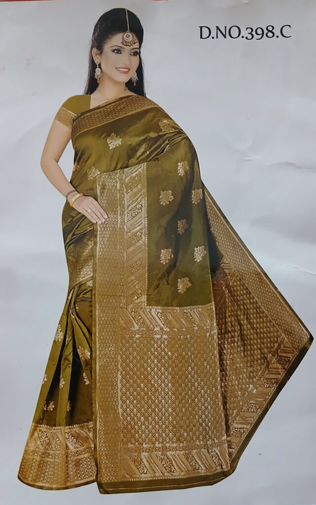 Madhubala Green Silk Saree (Code:S1250N25)