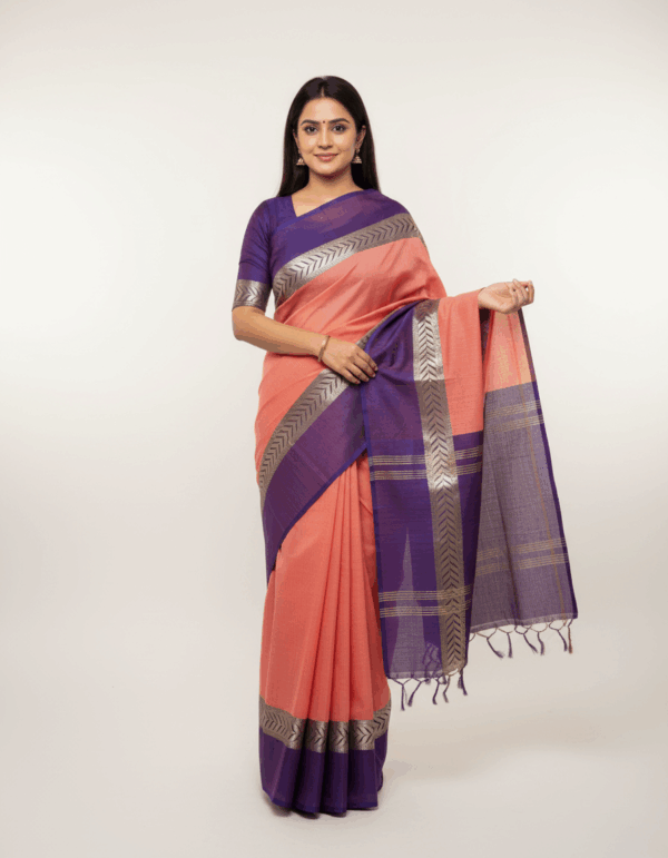 Bangladeshi Tant Peach Color (Code:S1250N02)