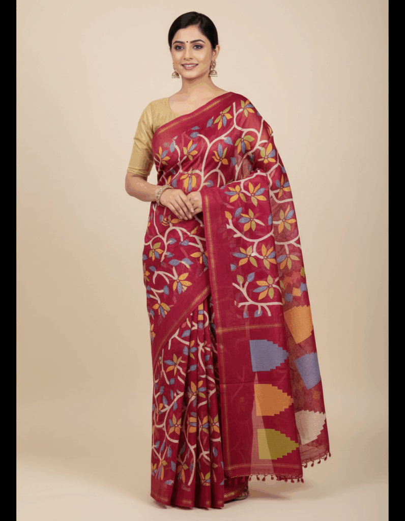 Barnamala Saree Maroon (Code:S850N39)
