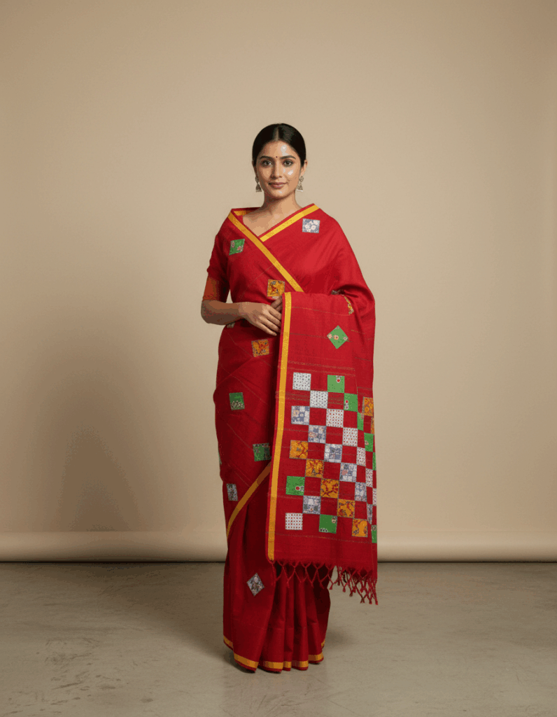 Aplic handloom Bayul Khesh Red (Code:S1325N53)
