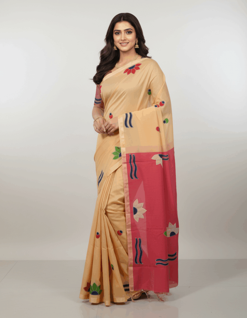 Aplic handloom Yellow with Multi (Code:S1525N51)