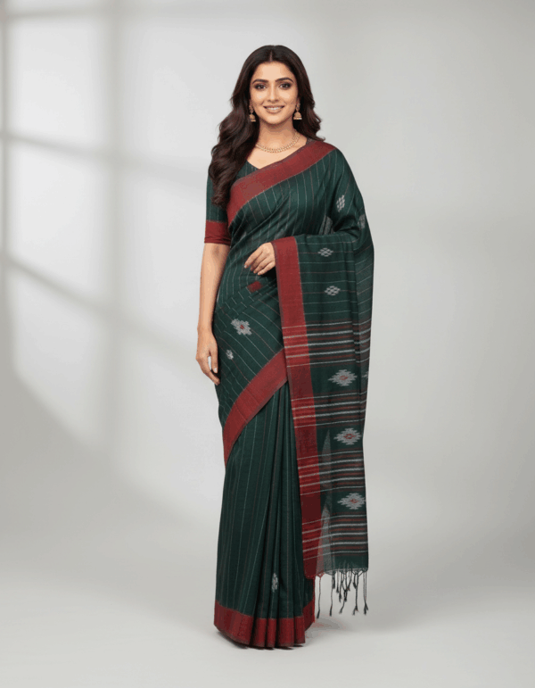 Handloom High Quality Khadi Khesh Green Color (Code:S1875N64)