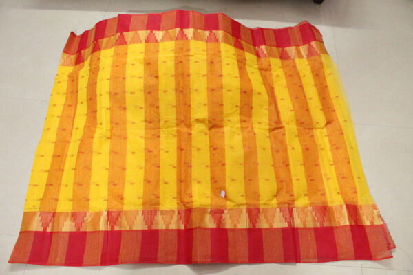 Tangail Naksha Small Buti Yellow with Red (Code:S1250N100)