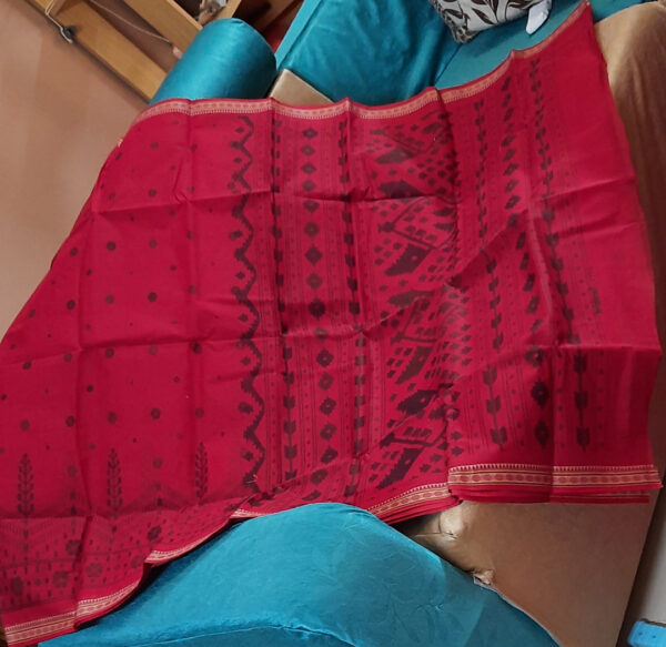 Tangail Print Jamdani Print Maroon (Code:S999N135)