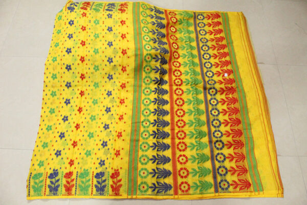 Soft Jamdani Yellow with Multi Color (Code:S1550N75)