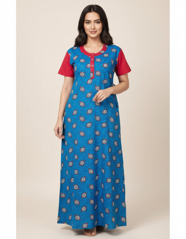 Blue A Line Cut Nighty (Code:N399M28)