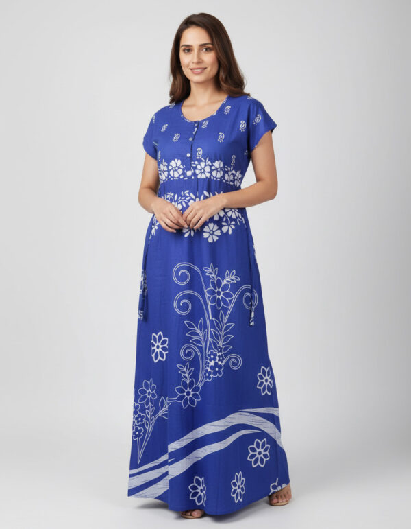 Blue KalkaA Line Cut Nighty (Code:N375M21)