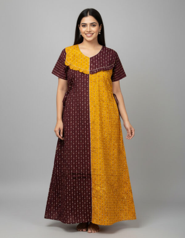 Chocolate A Line Cut Nighty (Code:N415M38)