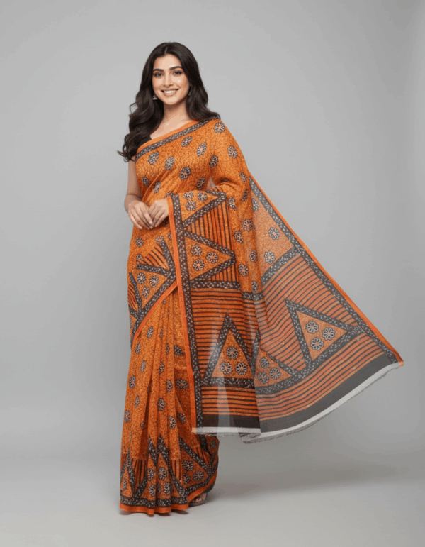 Batik Malmal Orange with Black  (Code:S499N140)