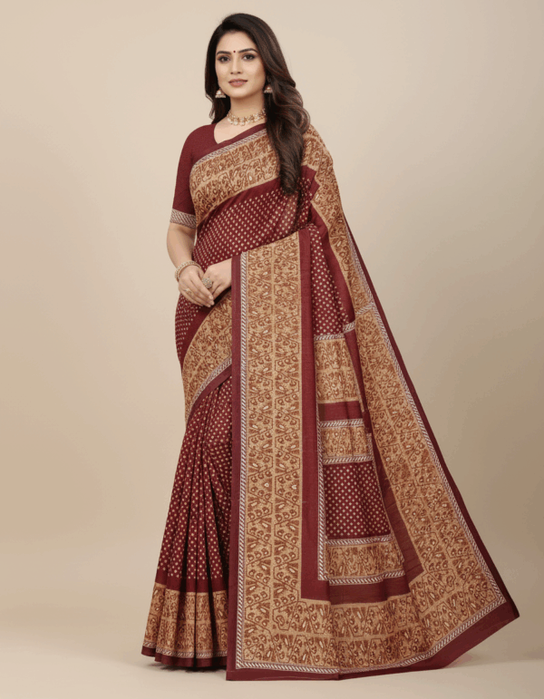 Sona Sultan Cotton Print Maroon 5.5 Mtr (Code:S450N123)