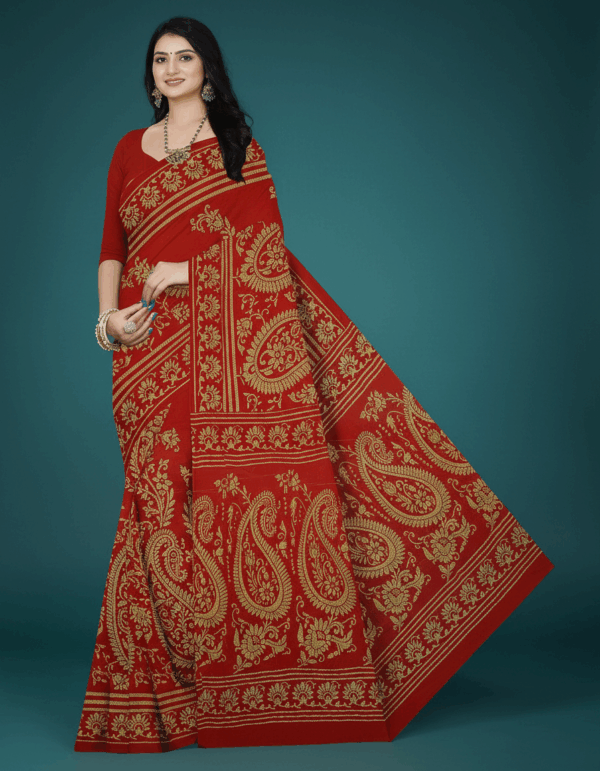 Sona Superfast Cotton Print Maroon Kalka 5.5 Mtr (Code:S485N115)
