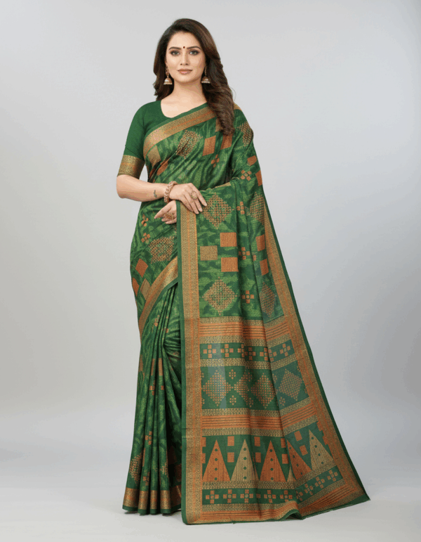 Vandana Cotton Print Green 5.5 Mtr (Code:S450N117)