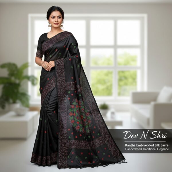 Kantha Stitch - Kalka Black Color (Code:S1299N07)