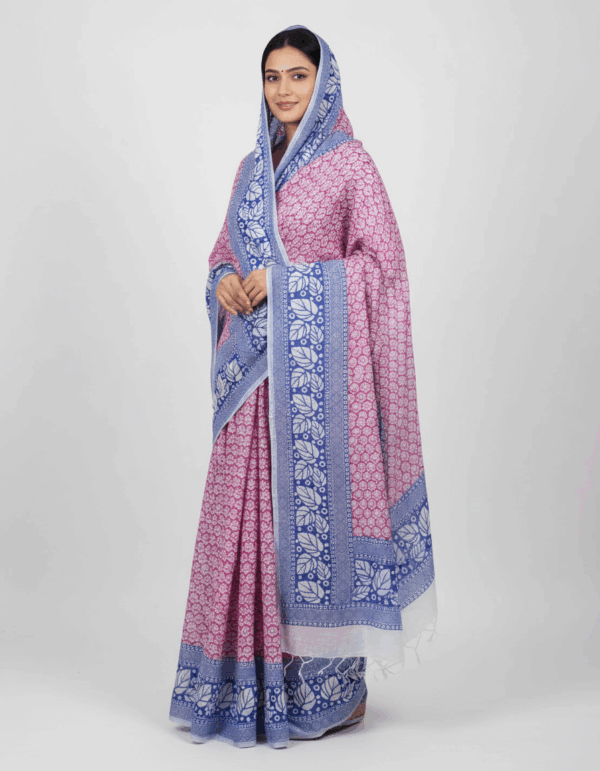 Malmal Pink with Blue Leaves (Code:S699N143)