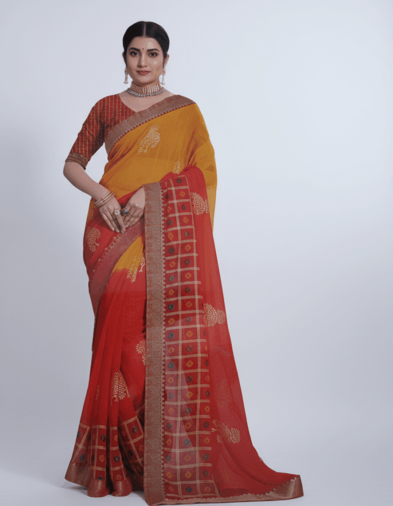 Bandni - Yellow with Red Box Par (Code:S1450N15)