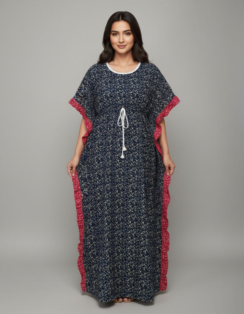Midnight Blue Frill Kaftan (Code:N399M85)