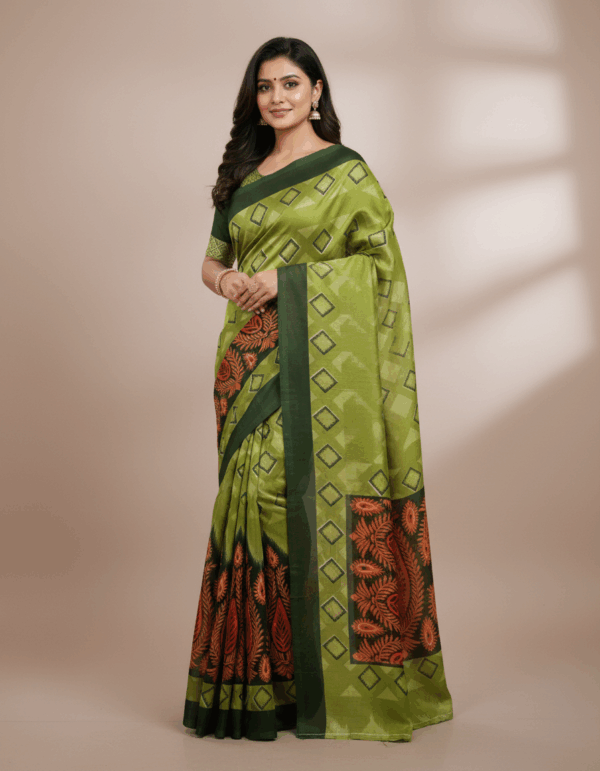 Synthetic Chiffon Saree Green (Code:S499N126)