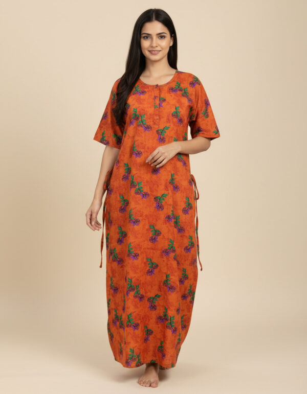Orange A Line Cut Nighty (Code:N375M6)
