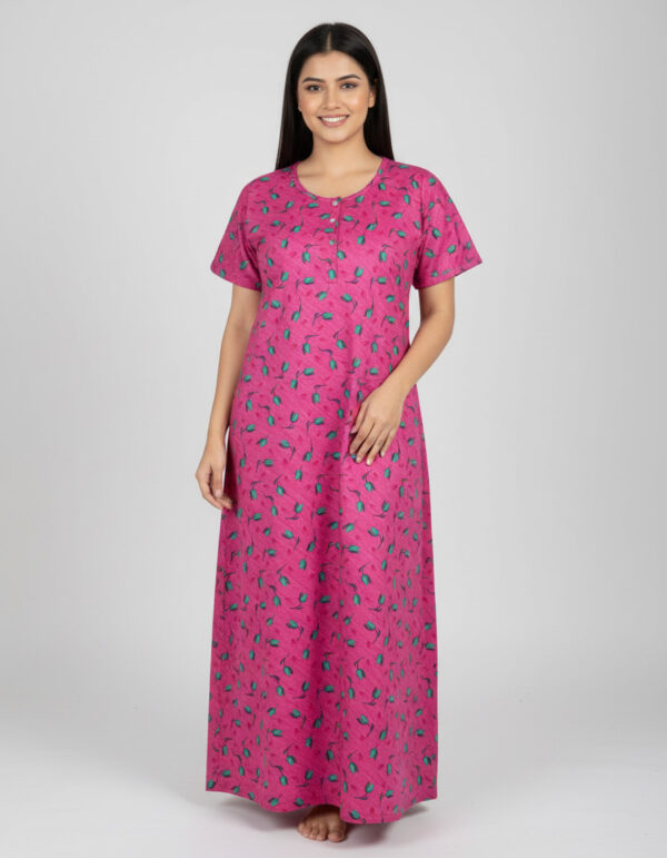 Pink Petal A Line Cut Nighty (Code:N375M14)