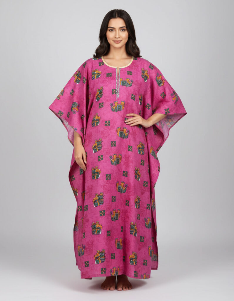 Pink Elephant Figure Kaftan (Code:N385M79)