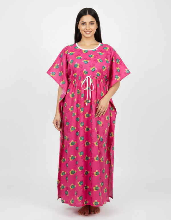 Pink and Green Flower Kaftan (Code:N375M82)