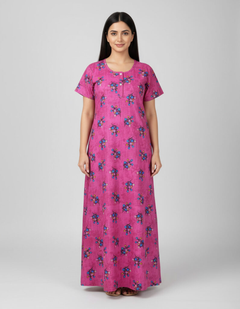 Pink A Line Cut Nighty (Code:N375M5)