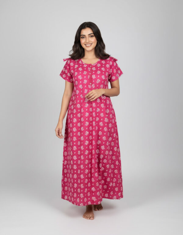 Pink Kalka A Line Cut Nighty (Code:N375M11)