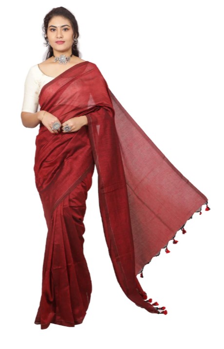 Plain Khadi Deep Red Color (Code:S1150N72)