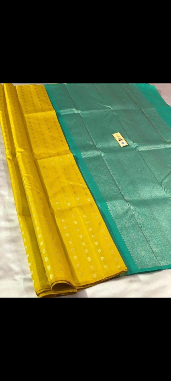 Kanchipuram Saree Yellow with Green (Code:S1650N43)