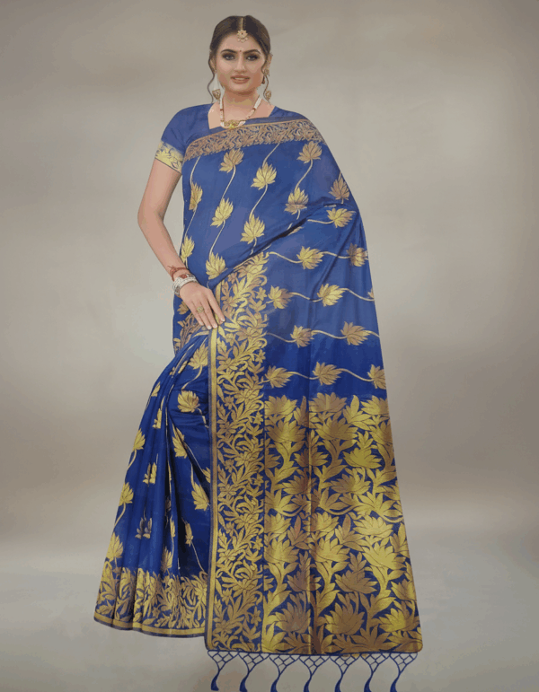 Sonamukhi Silk Saree Navy Blue Color (Code:S1750N41)