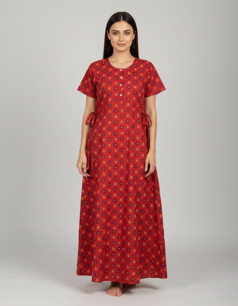 Red A Line Cut Nighty (Code:N375M16)