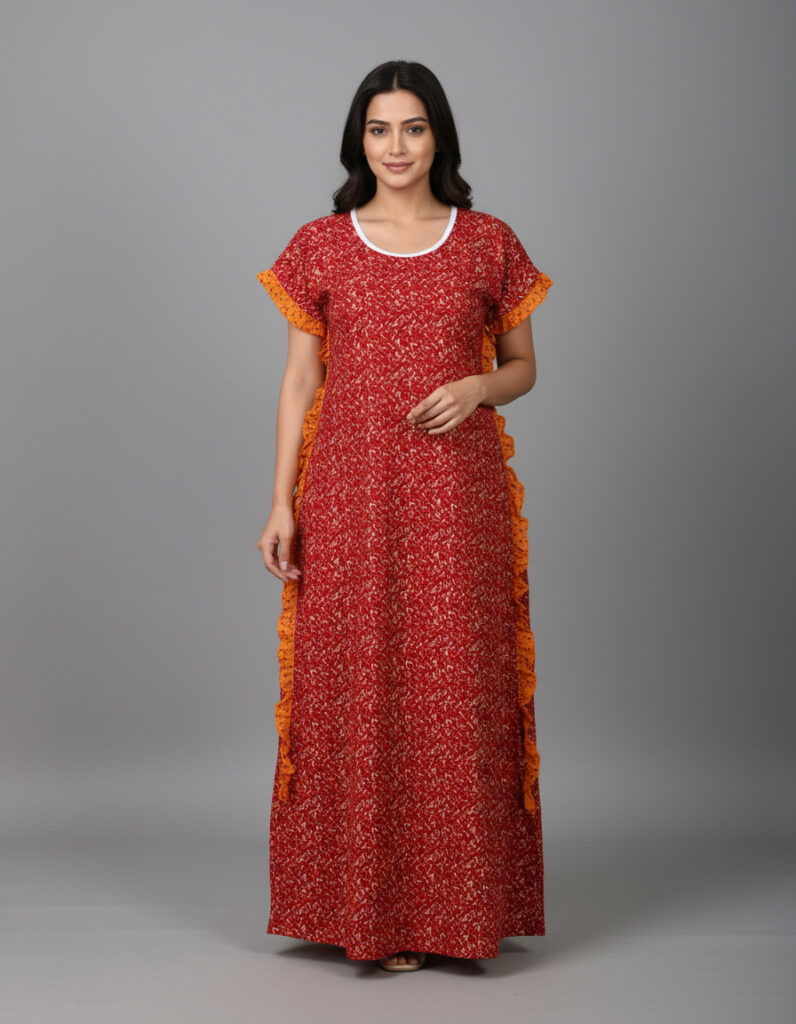 Red Frill Kaftan (Code:N399M86)