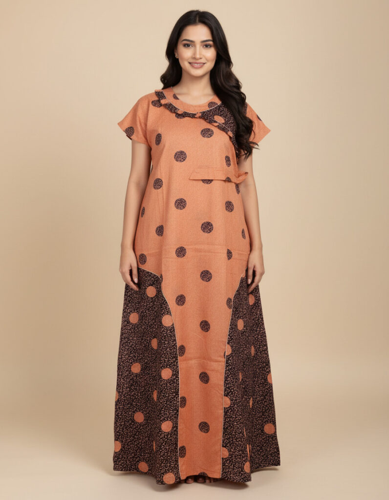 Sandal Rashmoni Jacket A Line Cut Nighty (Code:N410M45)