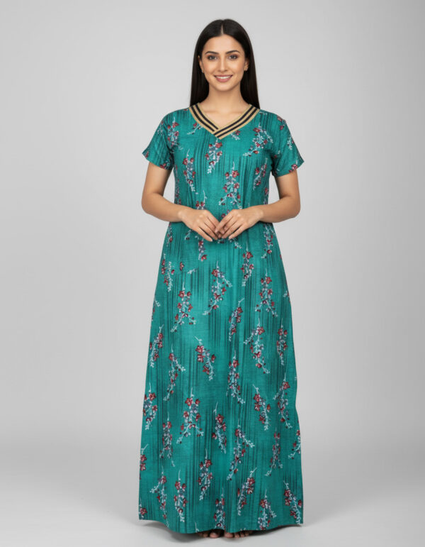 Bajirao Satin Border A Line Cut Nighty (Code:N420M31)