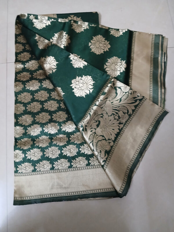 Silk Saree Green Big Buta (Code:S1150N28)