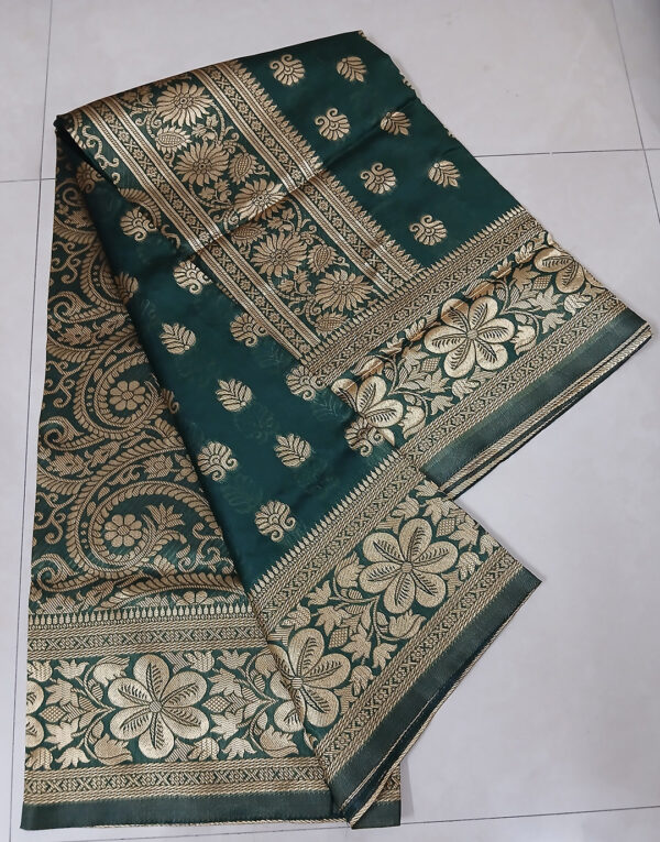 Silk Saree Green Small Buta (Code:S1150N29)