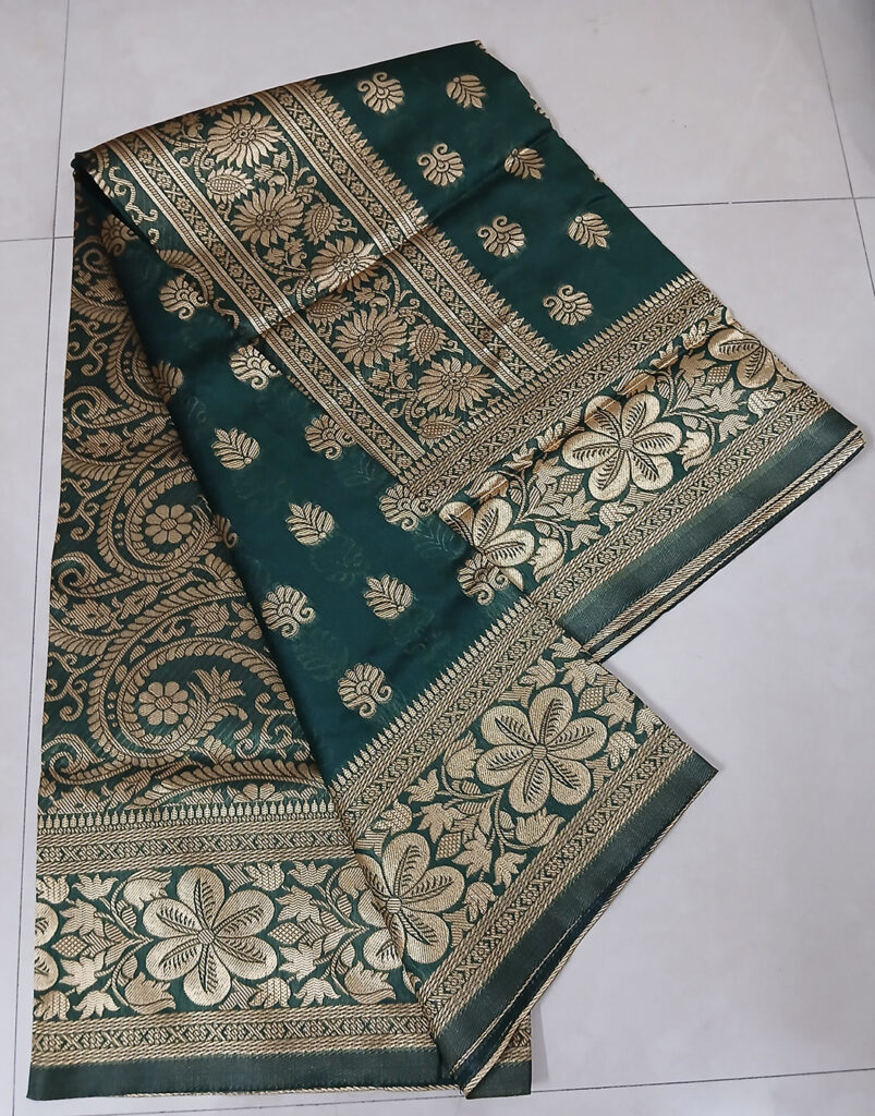 Silk Saree Green Small Buta (Code:S1150N29)