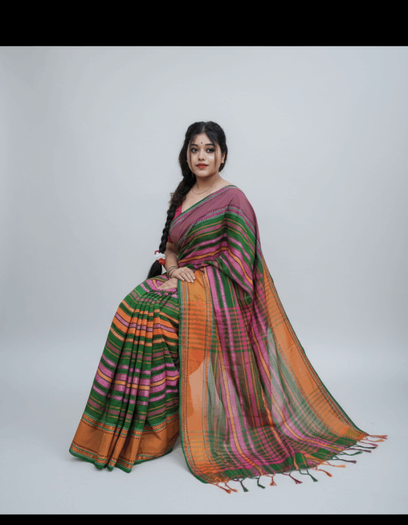 Dhoneakhali Orange with Black (Code:S1150N67)
