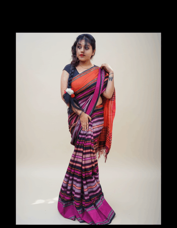 Dhoneakhali Purple with Orange (Code:S1150N66)