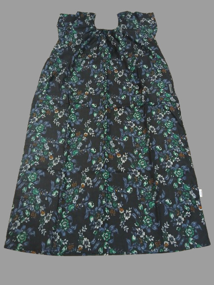 Black with Green Floral Print  (Code:N350P03)