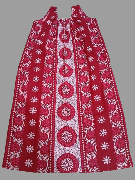 Red Round Panel Batik  (Code:N375P62)
