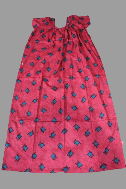 Red with Sea Green Geometric Design  (Code:N350P25)