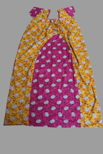 Yellow with Deep Pink Design  (Code:N325P31)